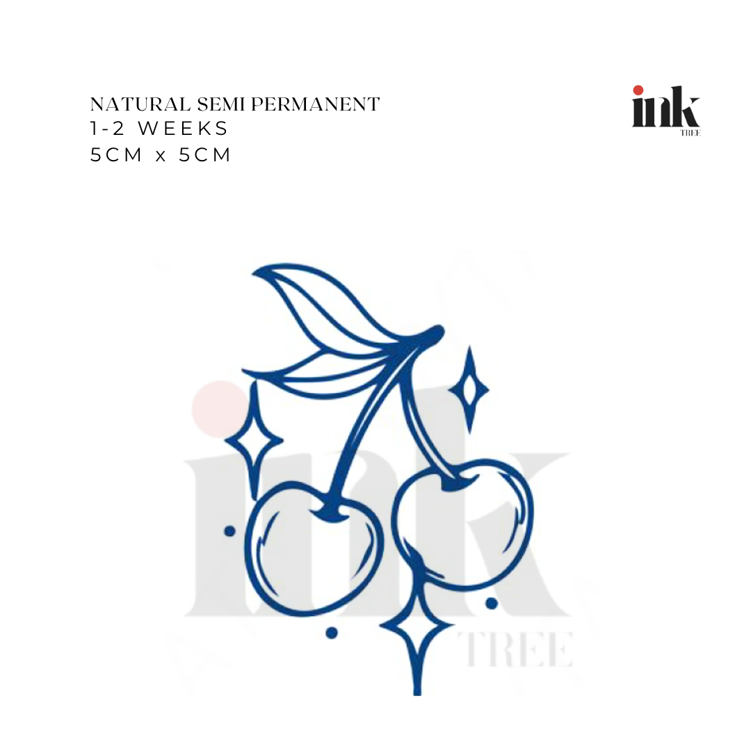 Cherry & Sparkles Temporary Tattoo (Small)