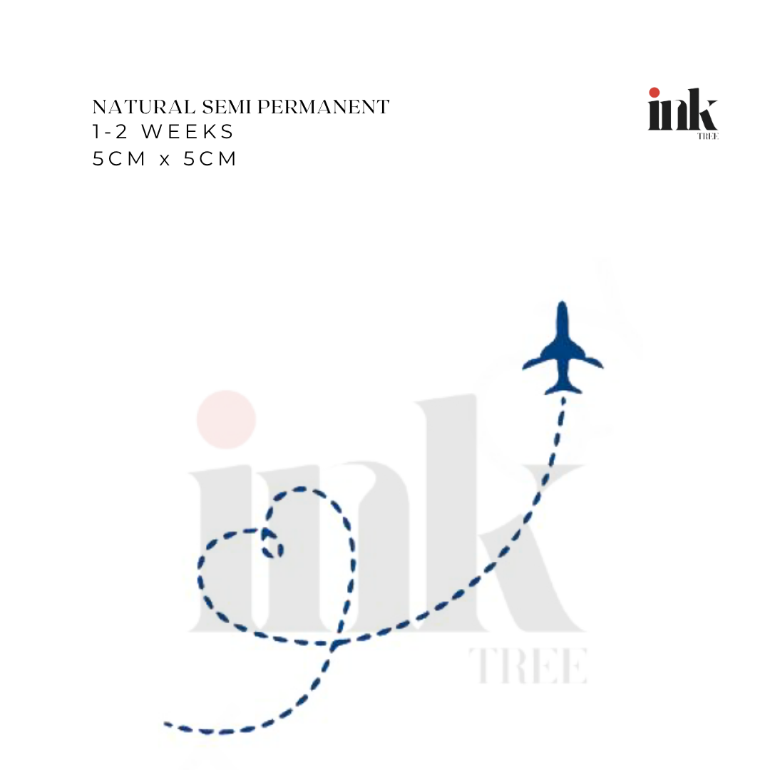 Travel Airplane Temporary Tattoo (Small)