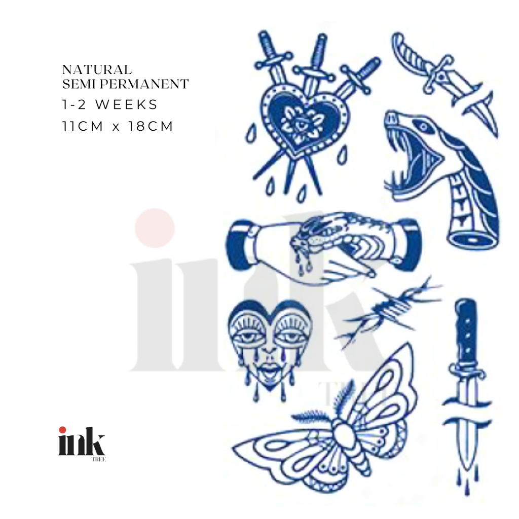 Mixed Tattoo Collection Temporary Tattoo (Medium)