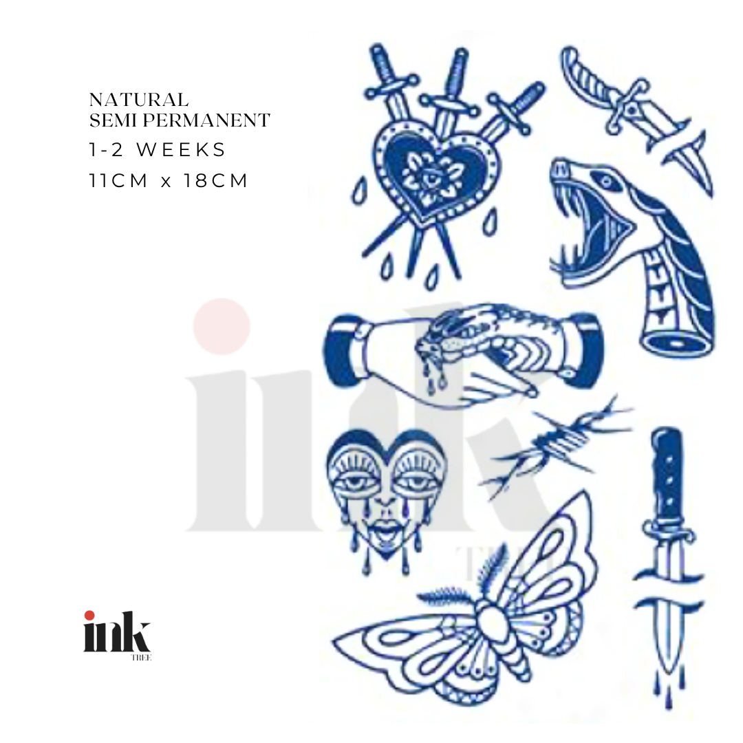 Mixed Tattoo Collection Temporary Tattoo (Medium)