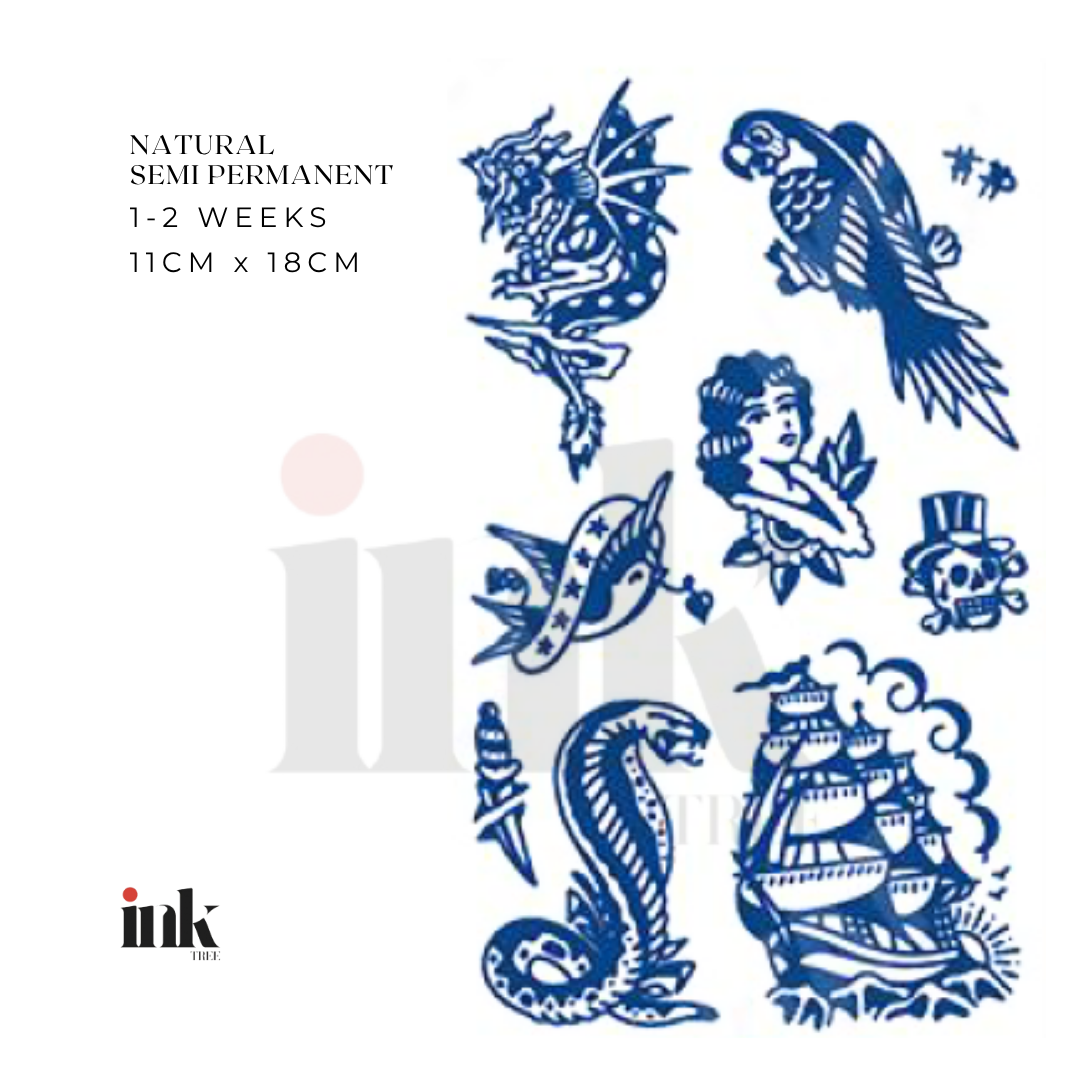 Nautical Flash Temporary Tattoos (Medium)