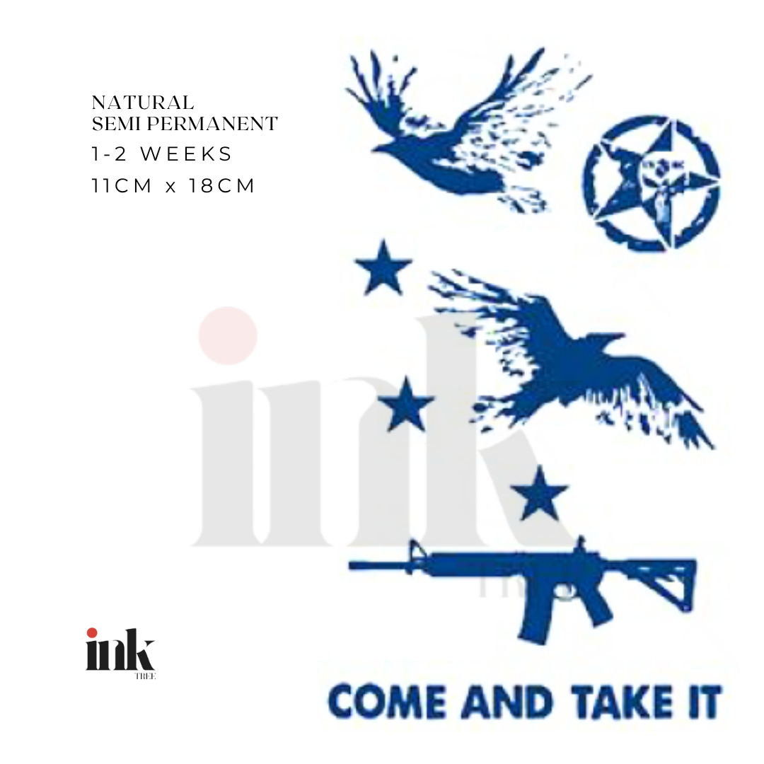Patriotic Eagle Temporary Tattoos (Medium)
