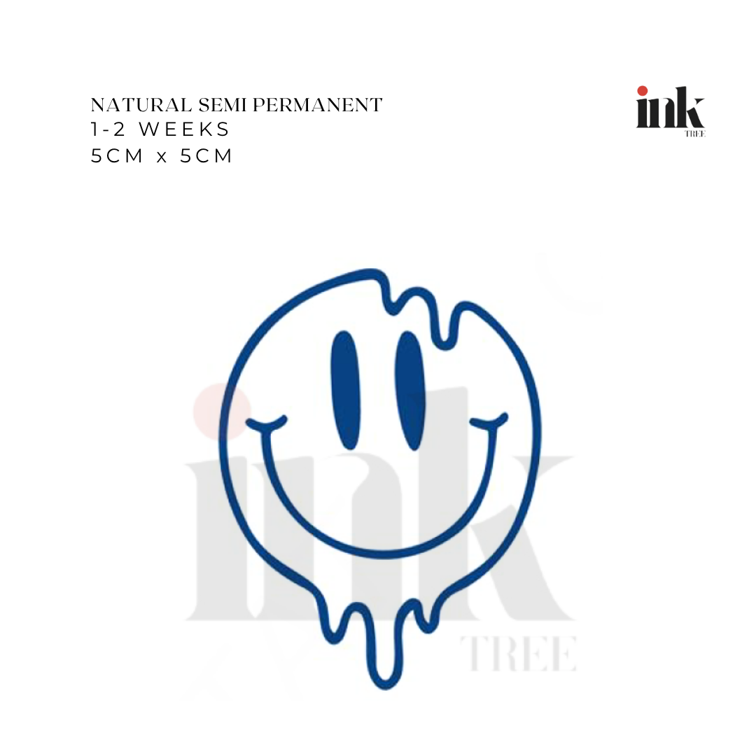 Melting Smiley Face Temporary Tattoo (Small)