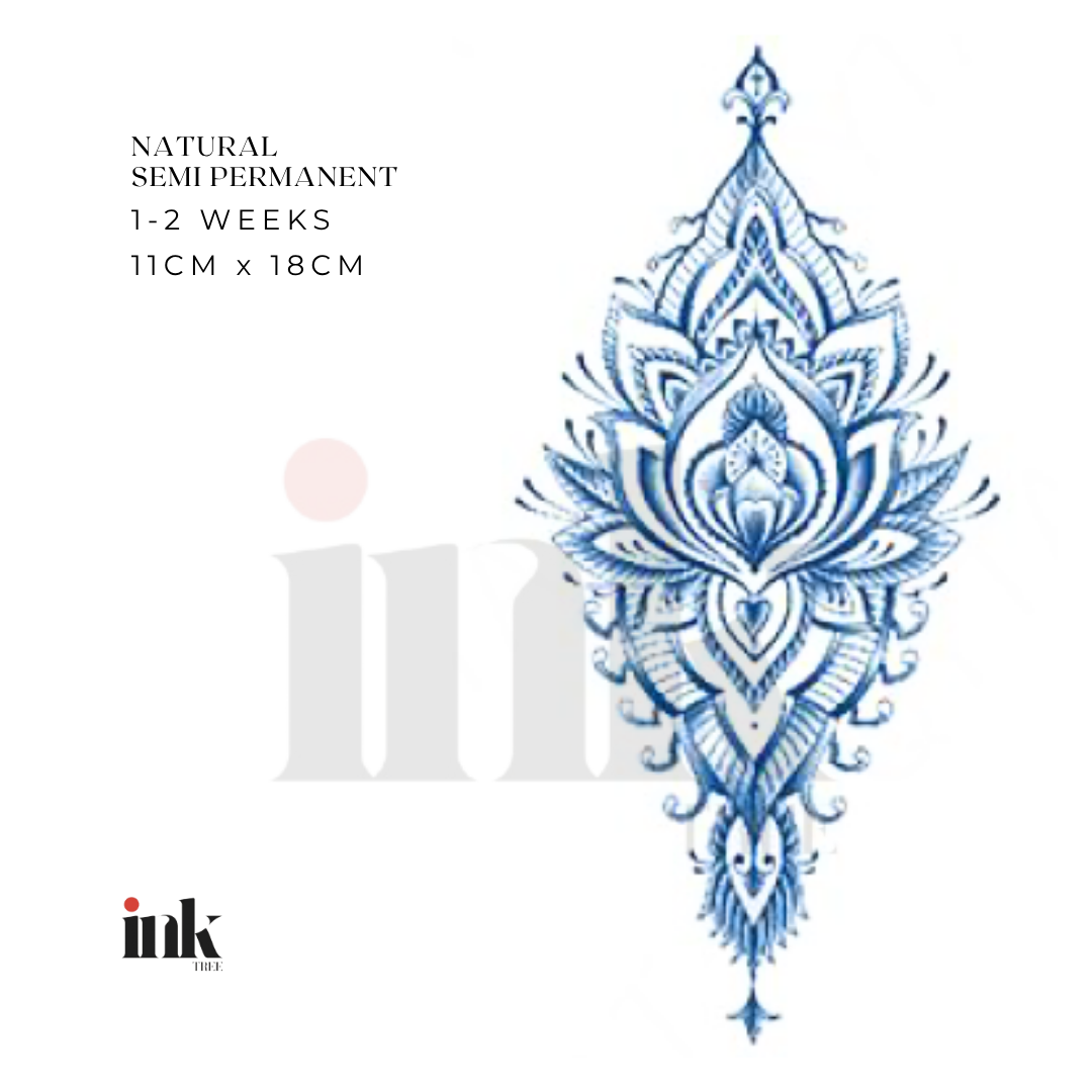 Mandala Lotus Temporary Tattoo (Medium)