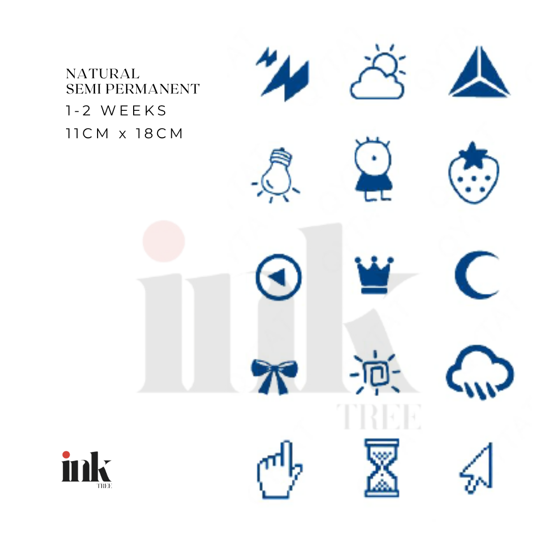 Minimal Icon Temporary Tattoos (Medium)