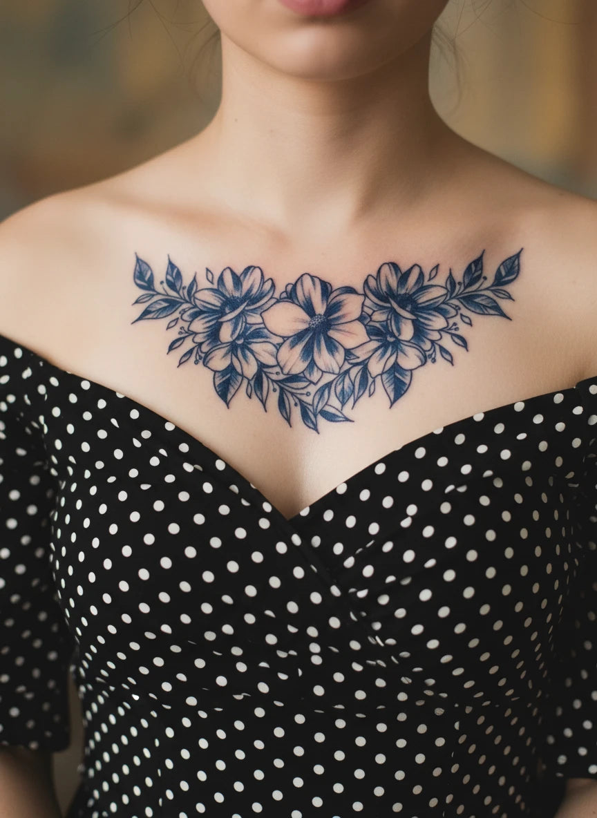 Floral Temporary Tattoo (Full Chest)